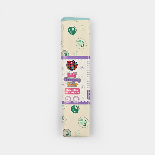 Baby Changing Sheet 49x69 Green Car & Ship