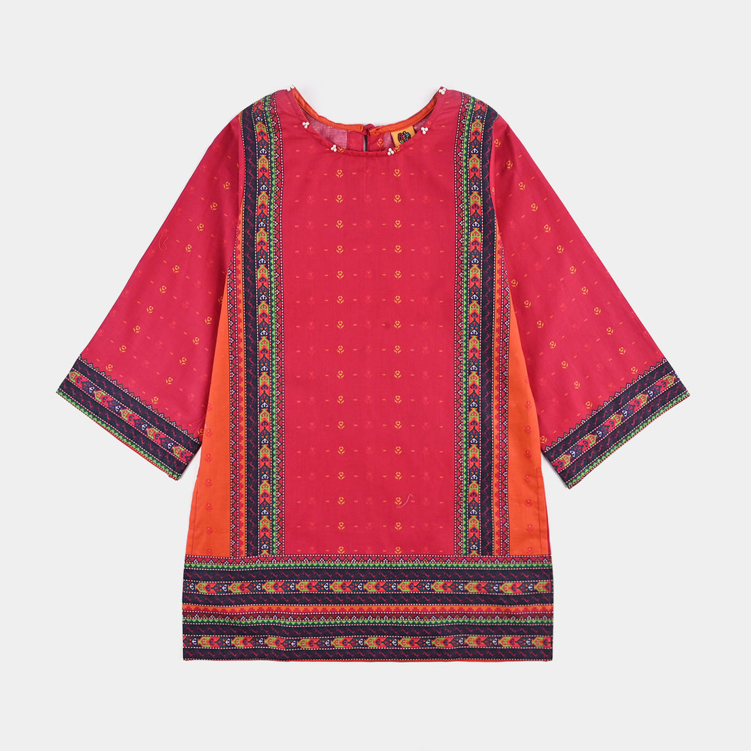 Girls Cotton Poplin Printed Kurti Desired-Multi