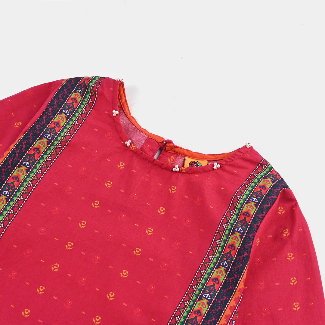 Girls Cotton Poplin Printed Kurti Desired-Multi