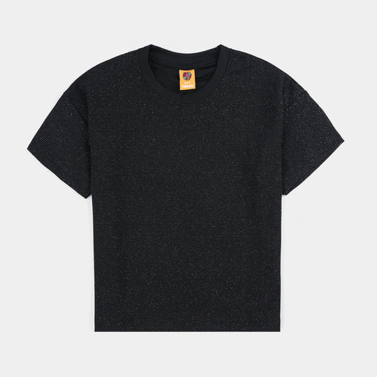 Girls Poly Jersey T-Shirt HS-BLACK