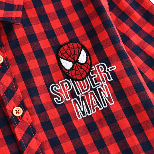 Boys Yarn Dyed Casual Shirt-RED