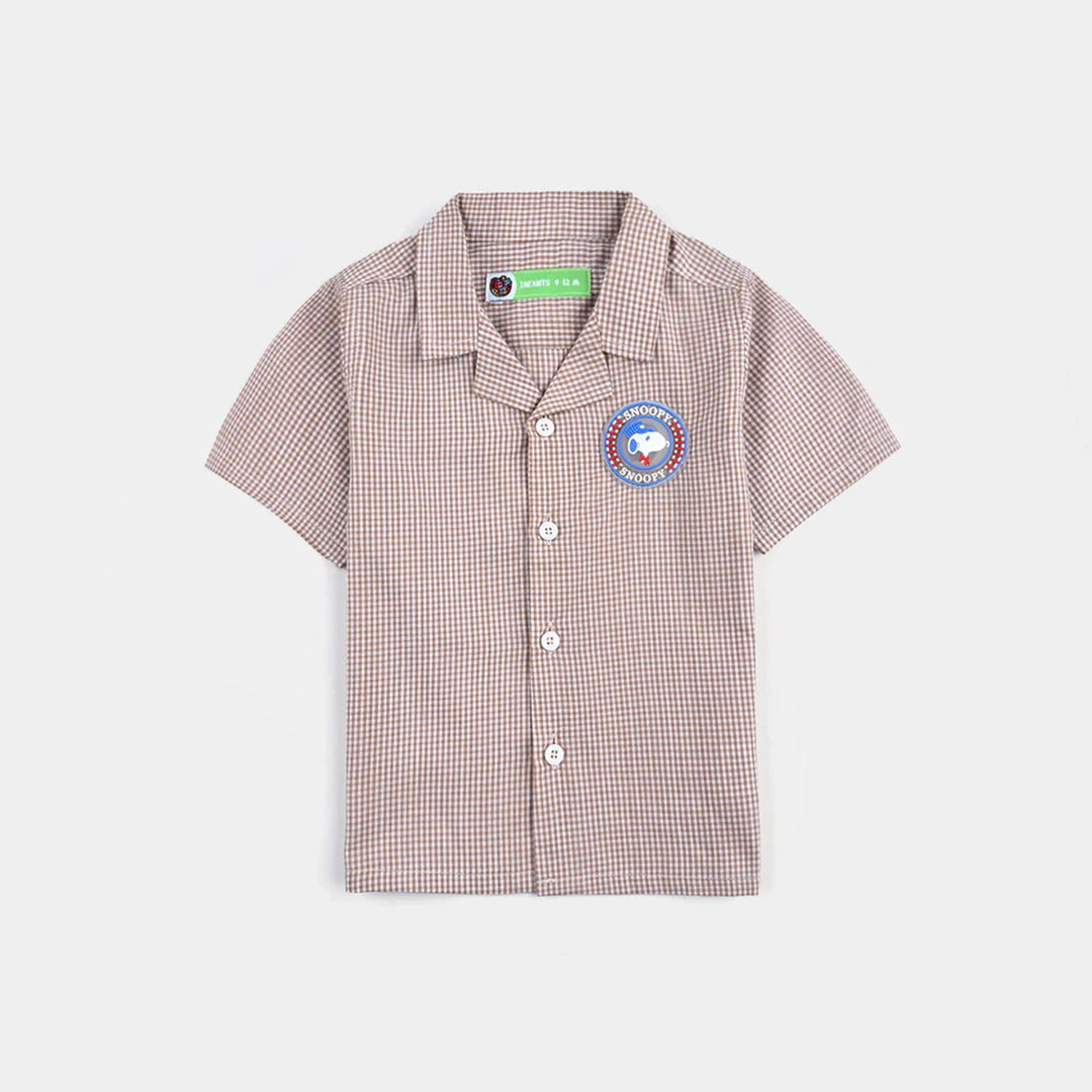 Infant Boys Yarn Dyed Casual Shirt-Check
