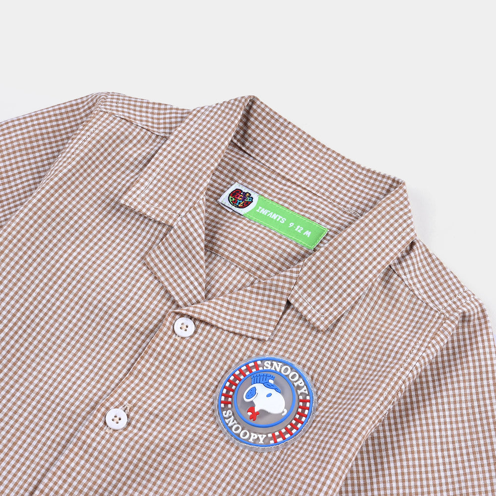 Infant Boys Yarn Dyed Casual Shirt-Check