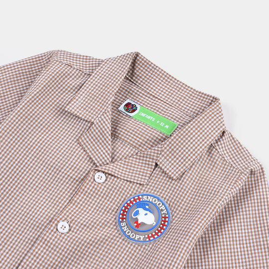 Infant Boys Yarn Dyed Casual Shirt-Check