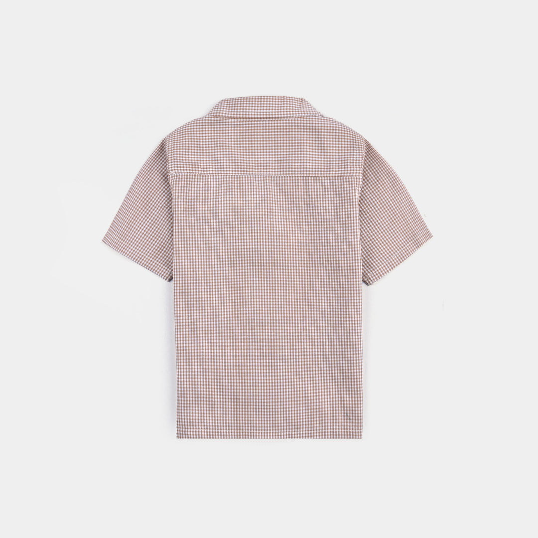 Infant Boys Yarn Dyed Casual Shirt-Check