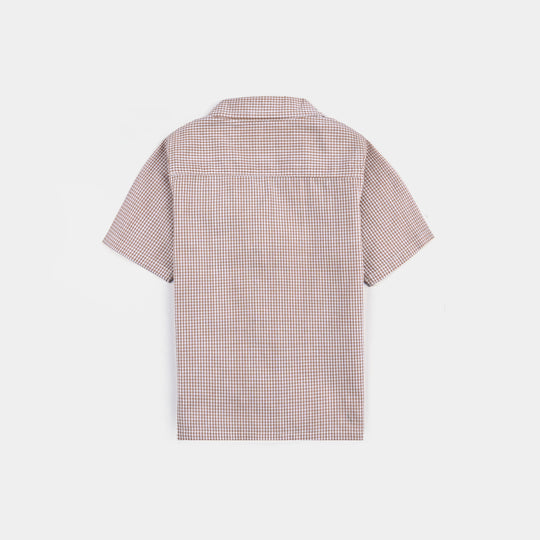 Infant Boys Yarn Dyed Casual Shirt-Check