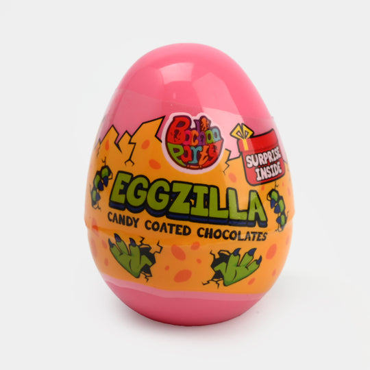 Eggzilla w/Candy Coated Chocolates, Toy, Puzzle & Sticker-Pink