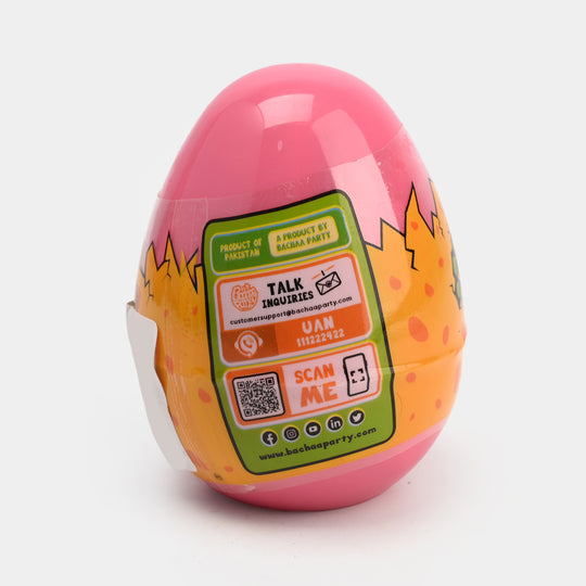 Eggzilla w/Candy Coated Chocolates, Toy, Puzzle & Sticker-Pink