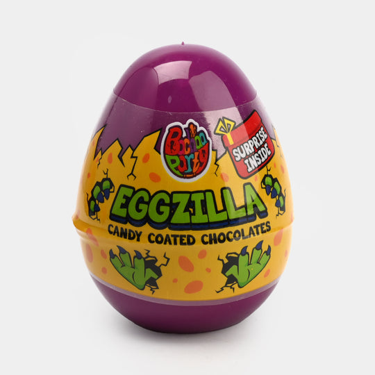 Eggzilla w/Candy Coated Chocolates, Toy, Puzzle & Sticker-Purple