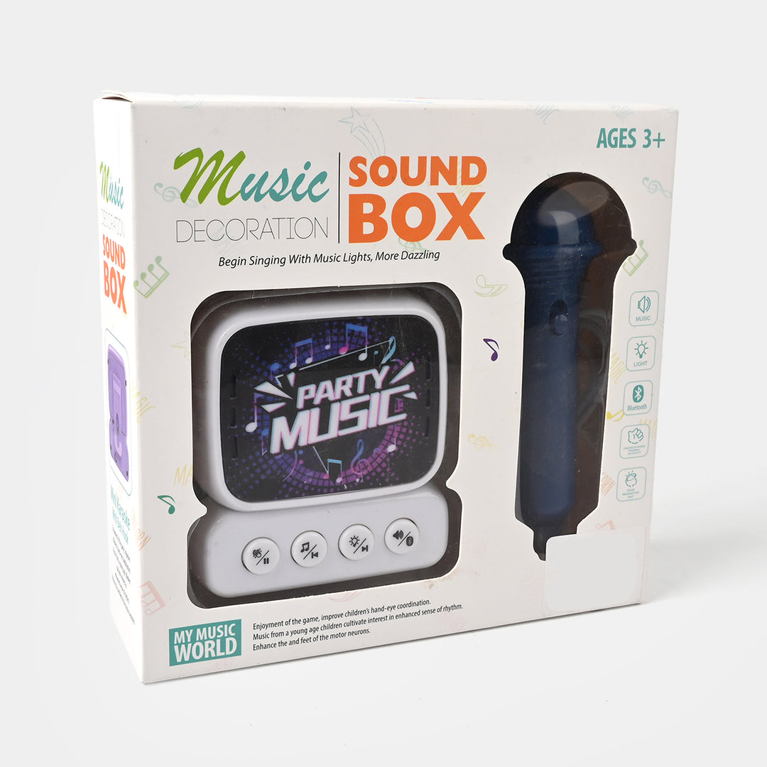 Party Music Sound Box Toy With Mic & LED Lights