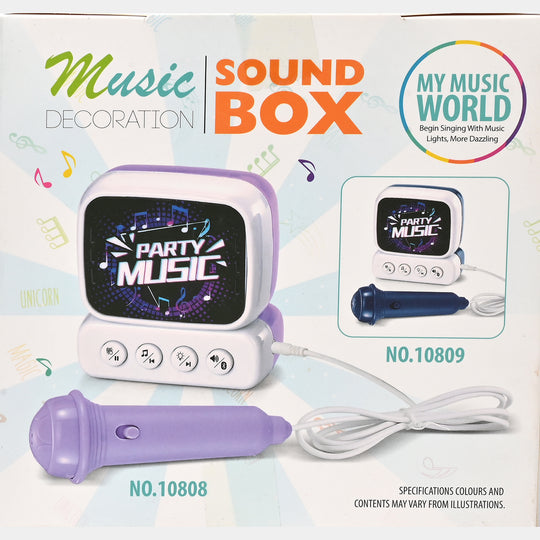 Party Music Sound Box Toy With Mic & LED Lights
