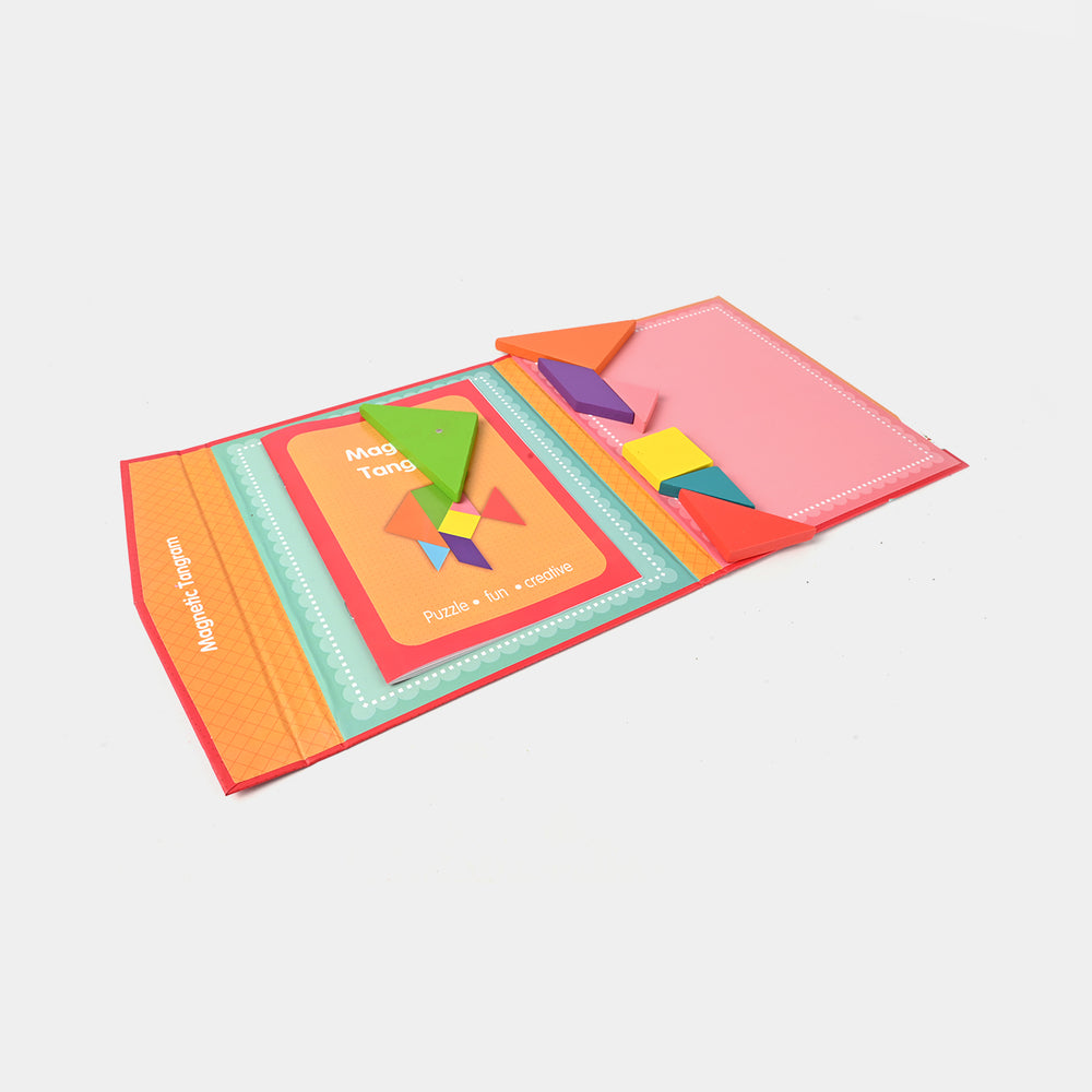 Wooden Tangram Magnetic Puzzle Pattern Book