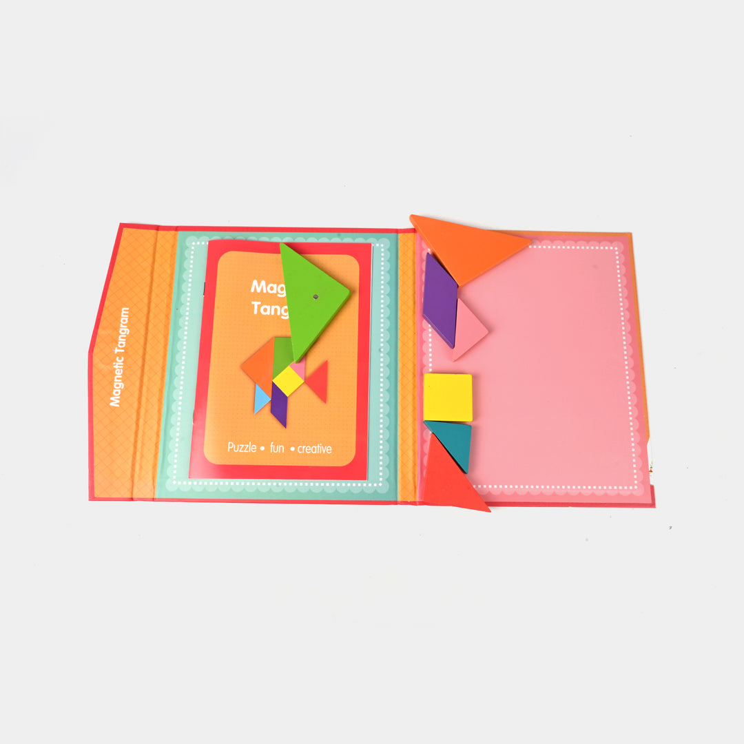 Wooden Tangram Magnetic Puzzle Pattern Book