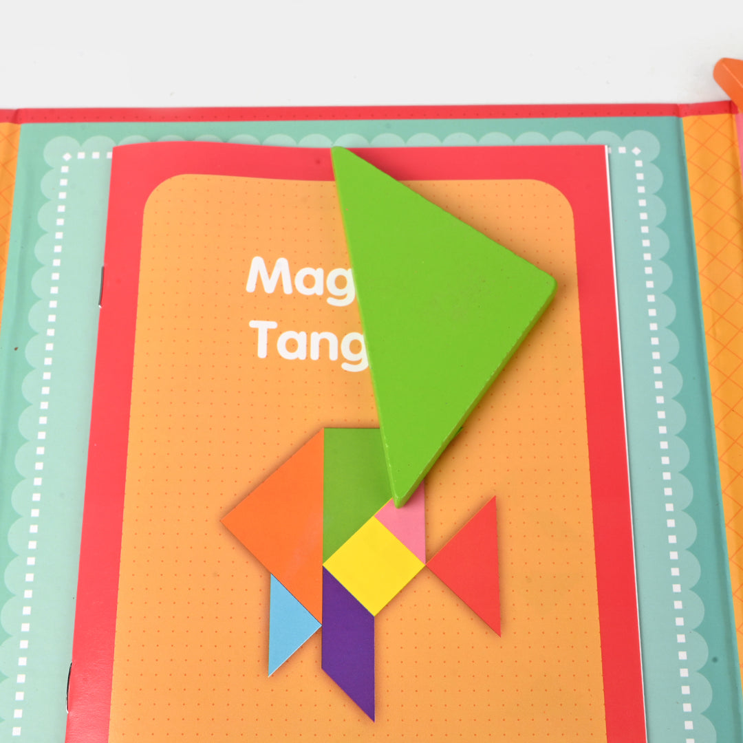 Wooden Tangram Magnetic Puzzle Pattern Book