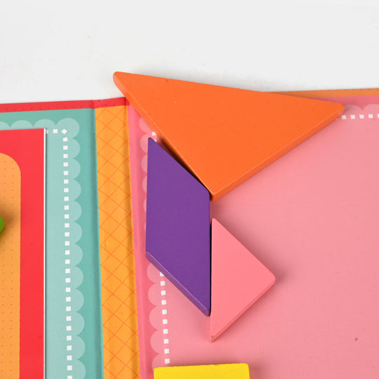 Wooden Tangram Magnetic Puzzle Pattern Book