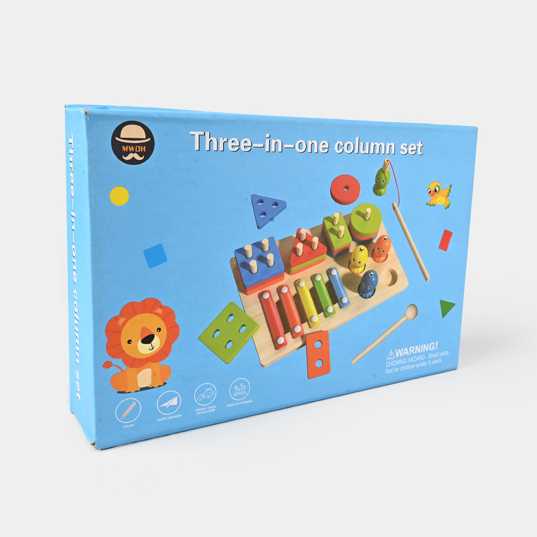 Wooden  Puzzle 3 in 1 Column Set