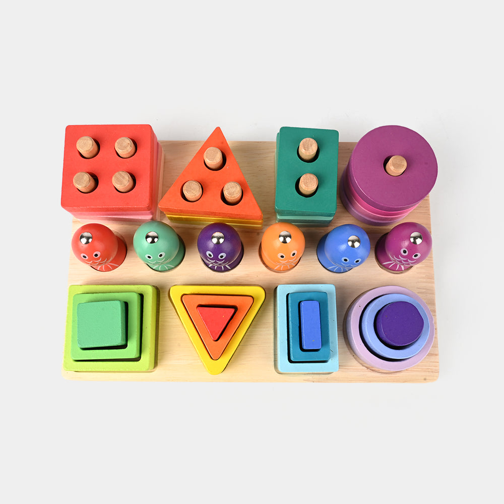 Wooden Puzzle Toy Fishing Game Stacking Toy