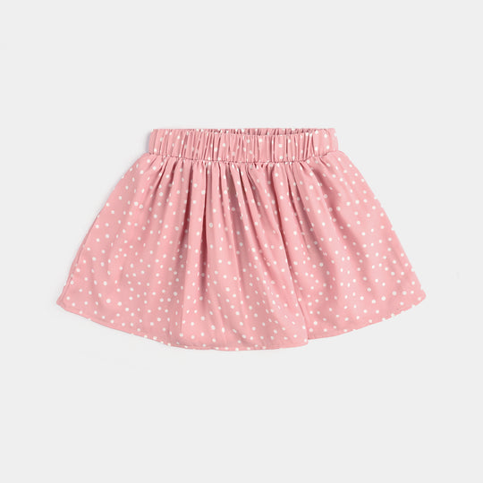 Infant Girls Chiffon Short Skirt Polka Dots-Pink