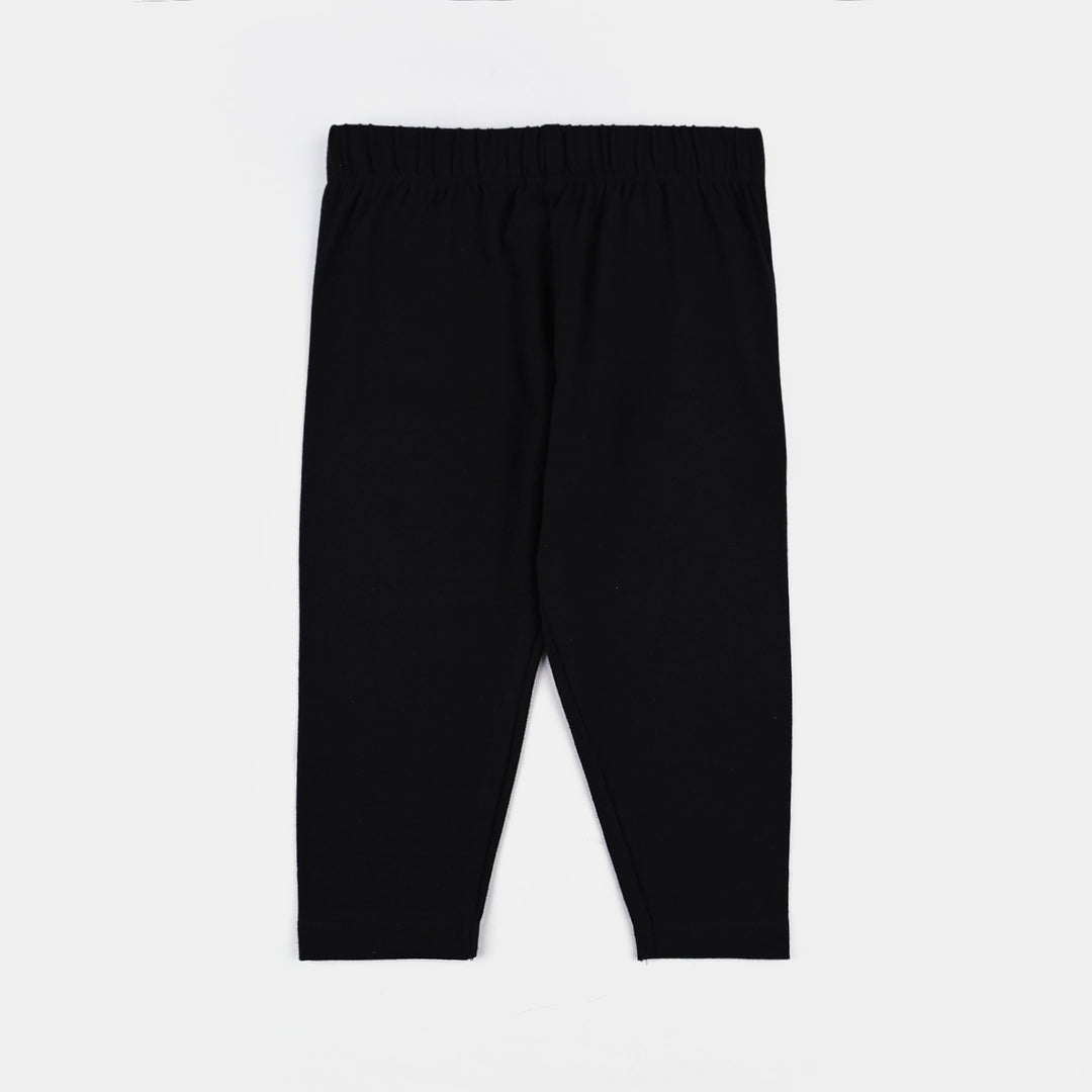Infant Girls Lycra Jersey Tights Basic-BLACK