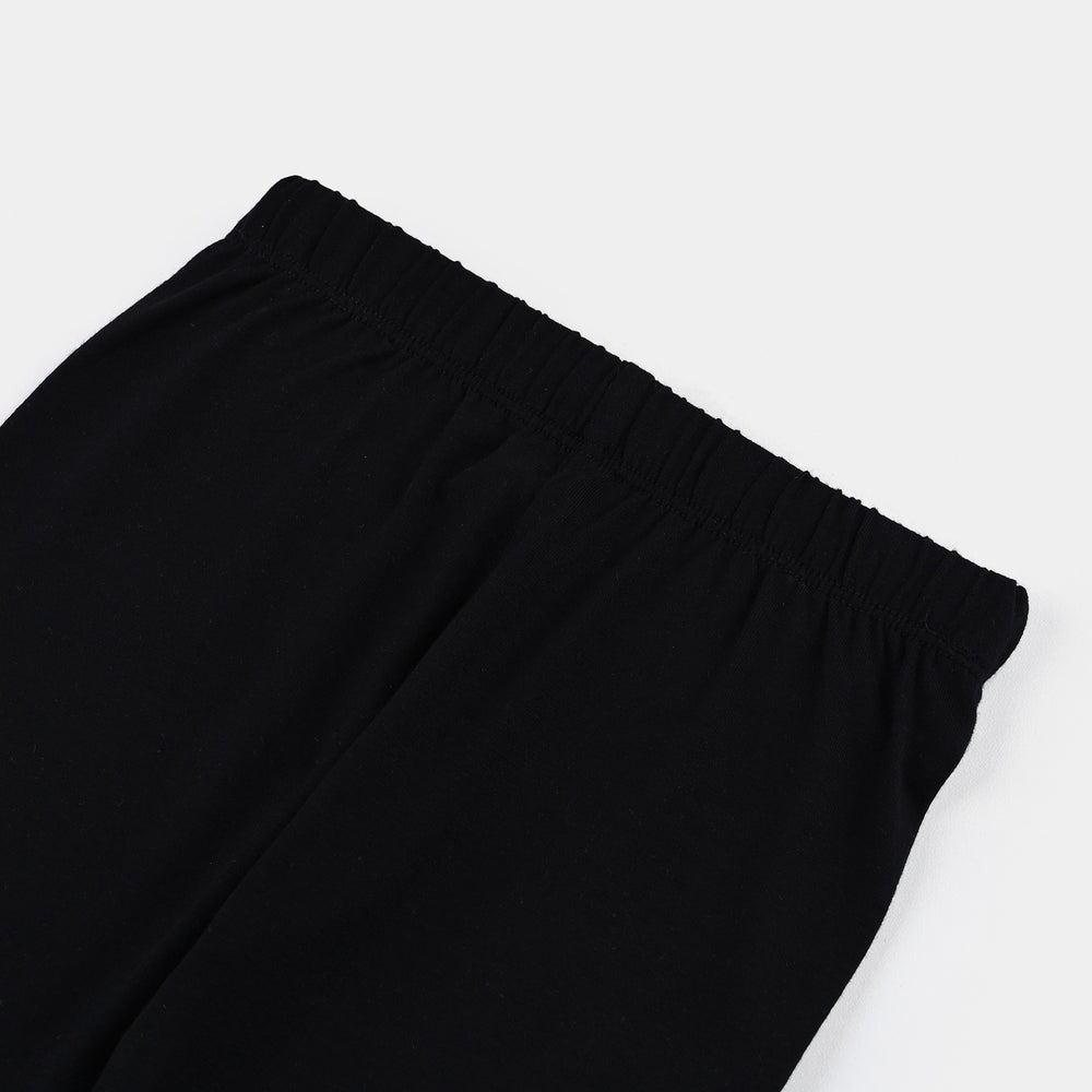 Infant Girls Lycra Jersey Tights Basic-BLACK