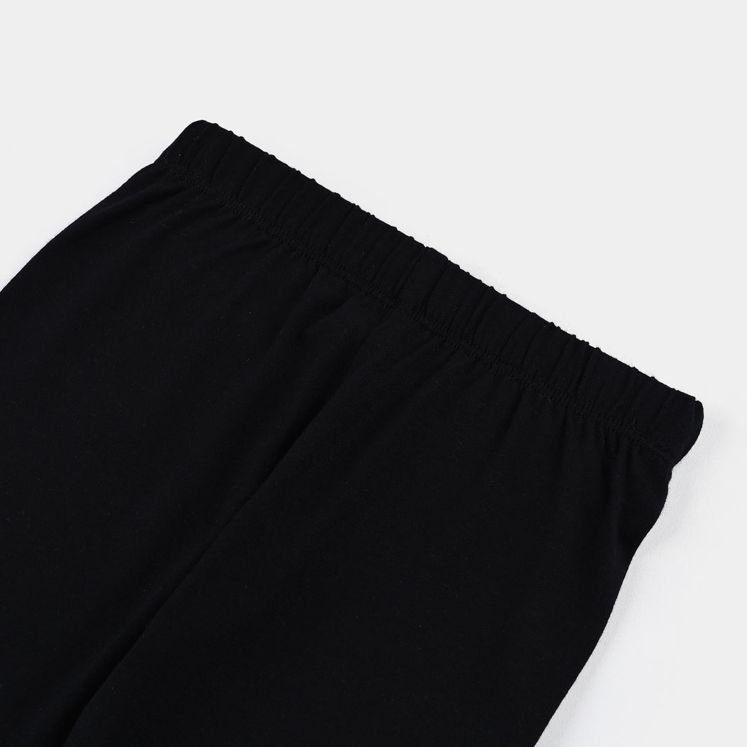 Infant Girls Lycra Jersey Tights Basic-BLACK