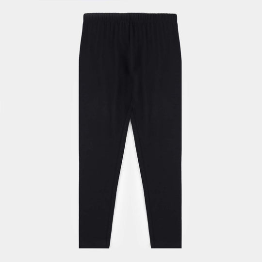 Girls Lycra Jersey Tights Basic-BLACK