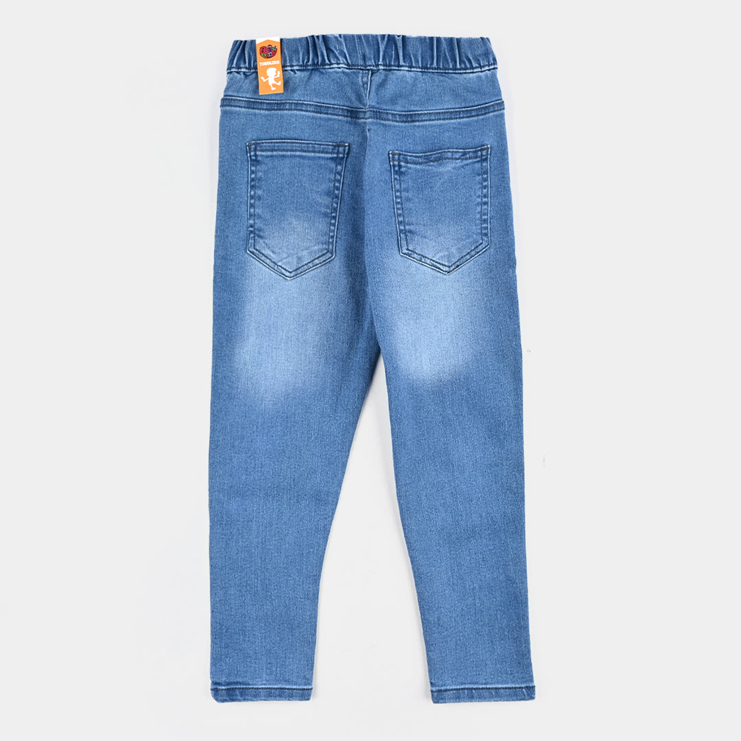 Girls Denim Stretch Jeggings Basic-LT.Blue