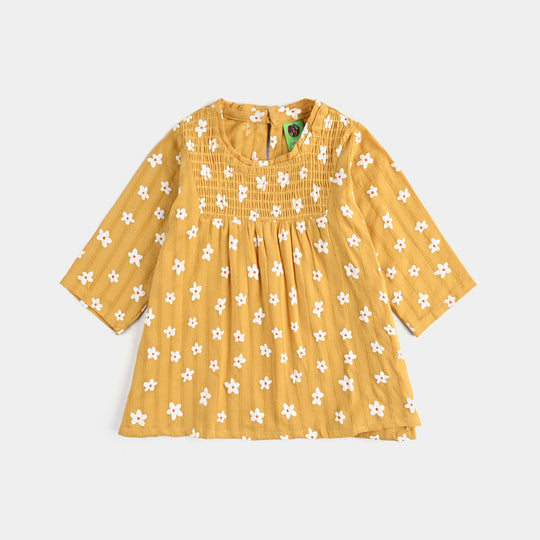 Infant Girls Cotton Casual Top Daisy-Mustard