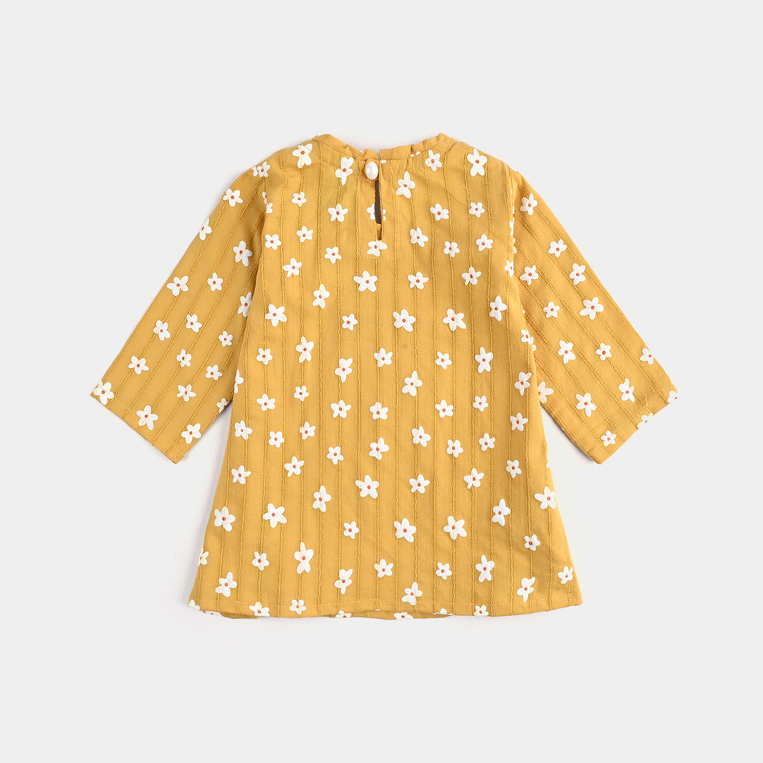 Infant Girls Cotton Casual Top Daisy-Mustard