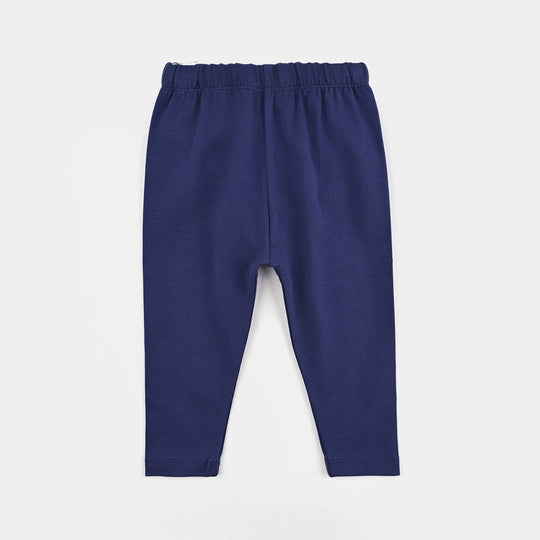 Infant Girls Lycra Jersey Basic Tights-NAVY