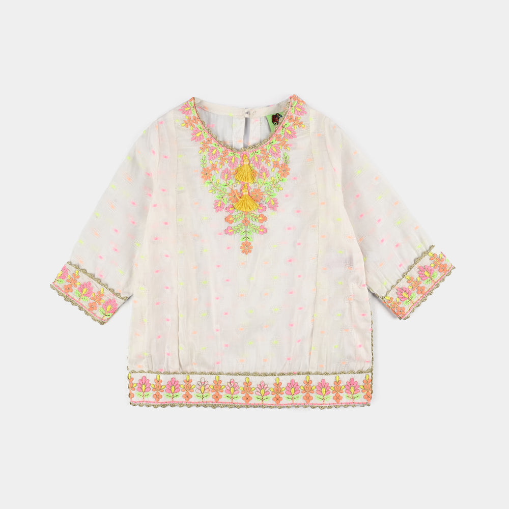 Infant Girls Jacquard 2 Pcs Neon - WHITE