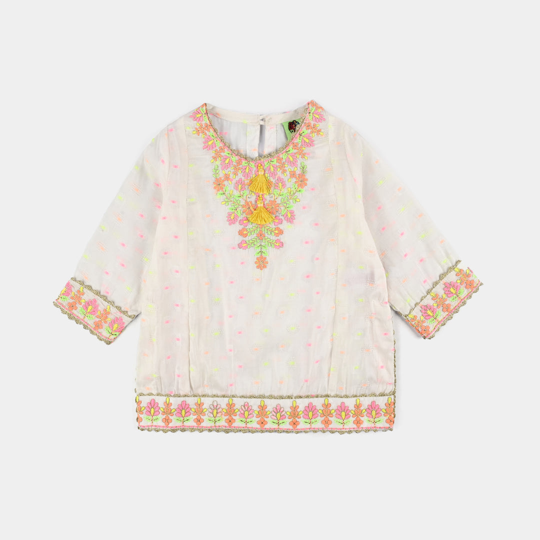 Infant Girls Jacquard 2 Pcs Neon - WHITE