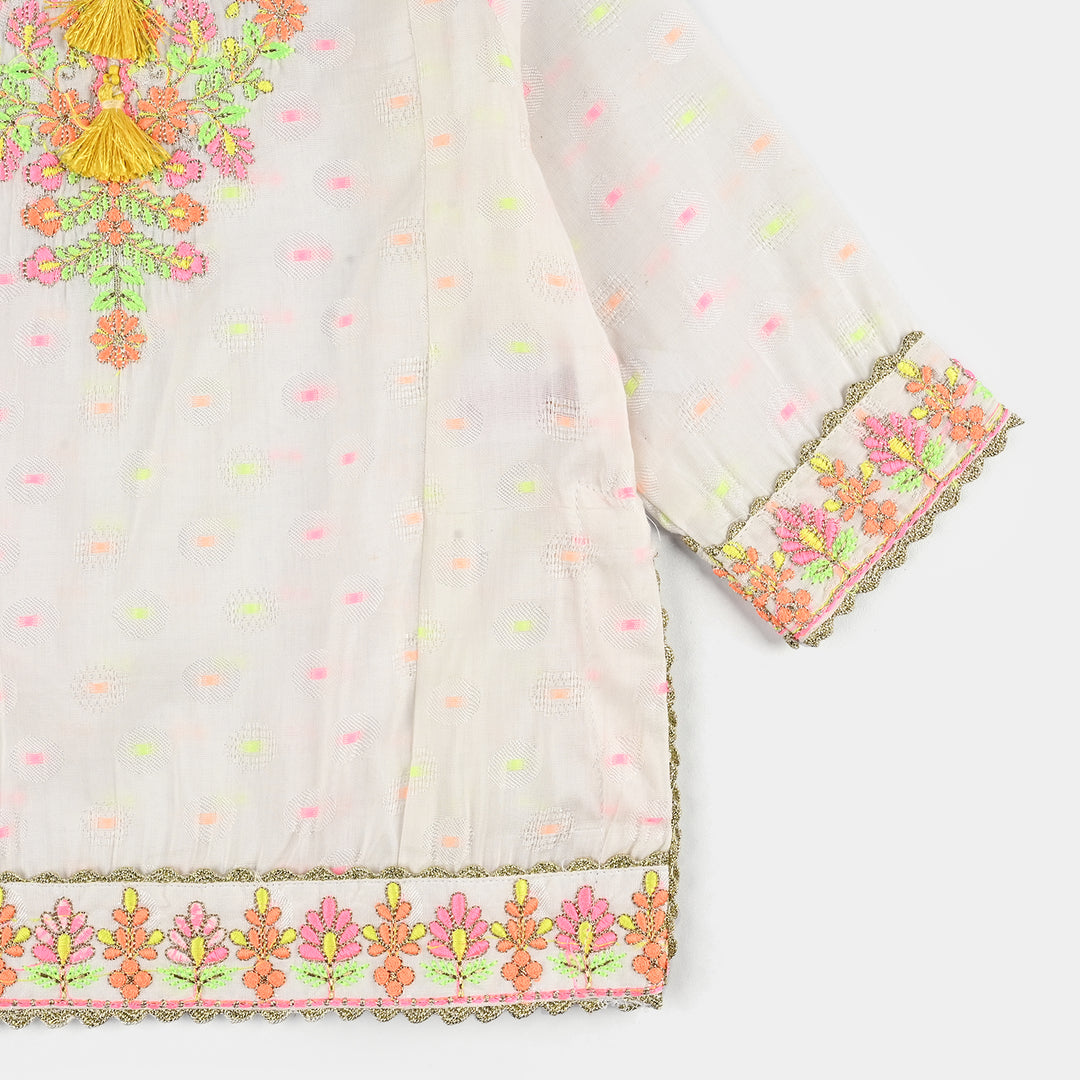 Infant Girls Jacquard 2 Pcs Neon - WHITE