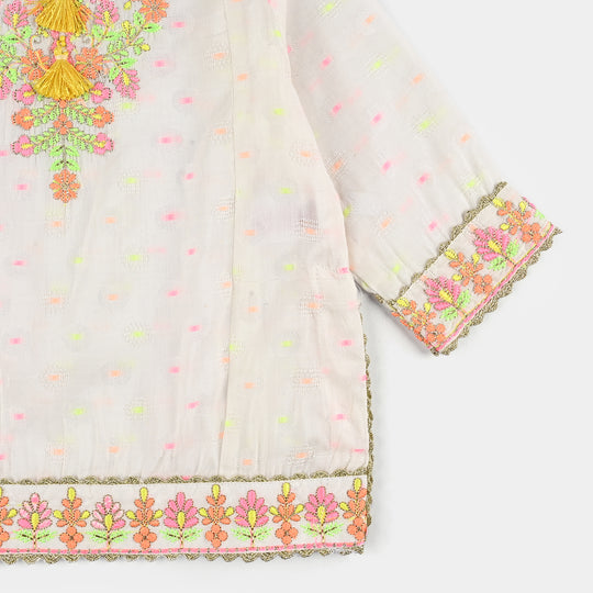 Infant Girls Jacquard 2 Pcs Neon - WHITE