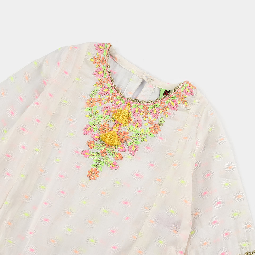 Infant Girls Jacquard 2 Pcs Neon - WHITE