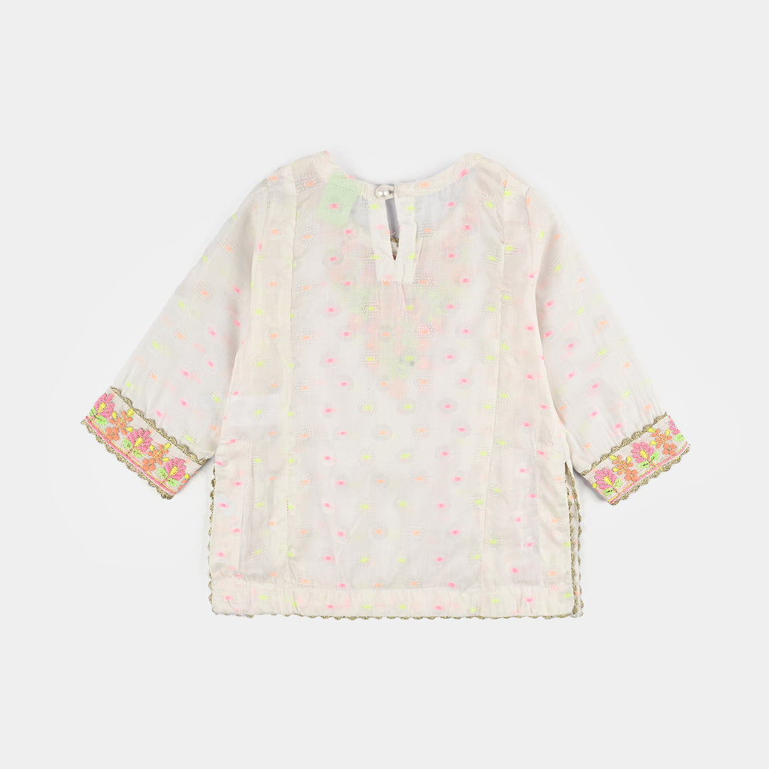 Infant Girls Jacquard 2 Pcs Neon - WHITE