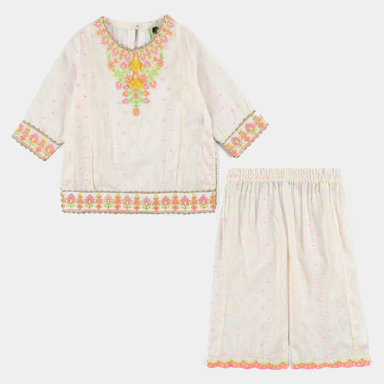 Infant Girls Jacquard 2 Pcs Neon - WHITE