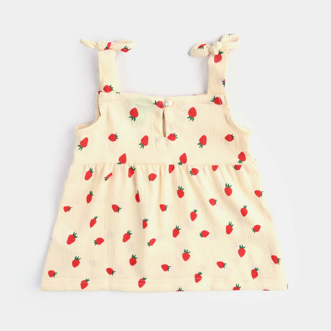 Infant Girls Seersucker 2 PC Strawberry-Cream
