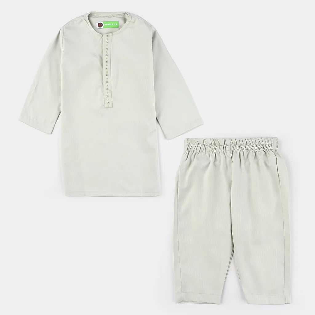Infant Boys Poly Viscose Kurta Pajama (Lurex Dots)-P.Green
