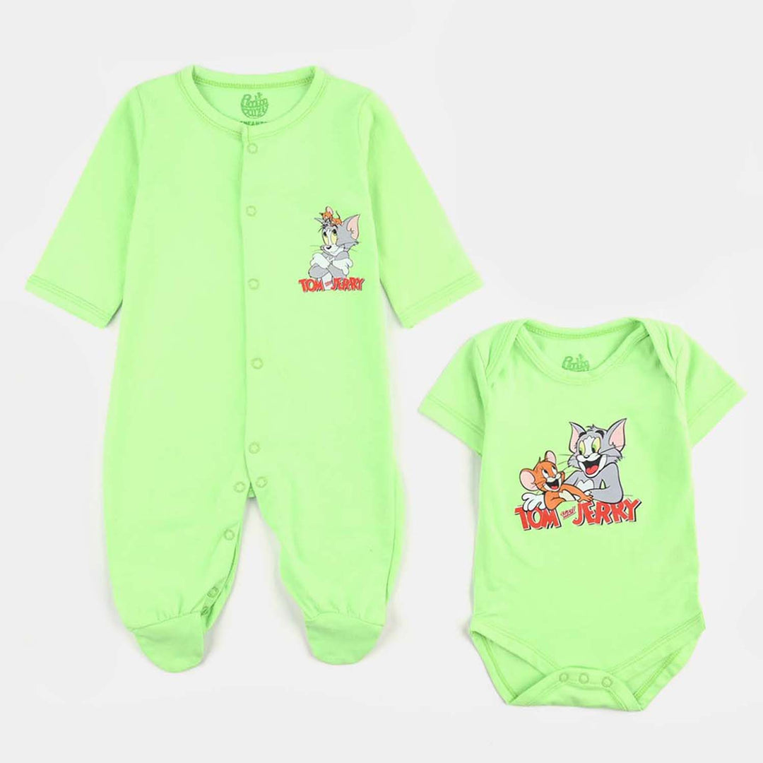 6 Piece Boys Cotton Jersey Set-Neon Green