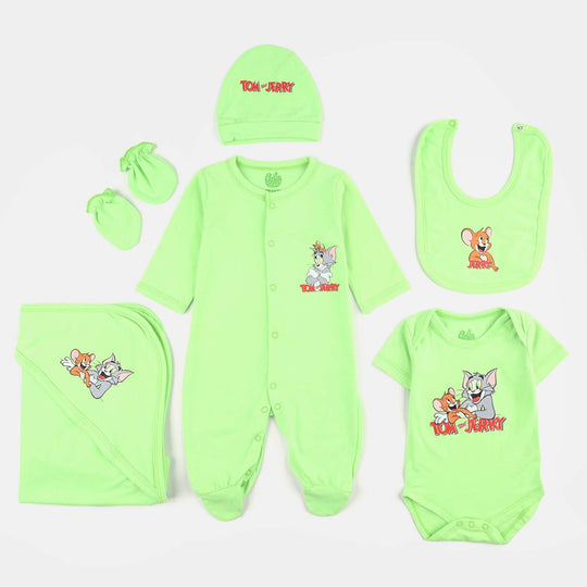 6 Piece Boys Cotton Jersey Set-Neon Green