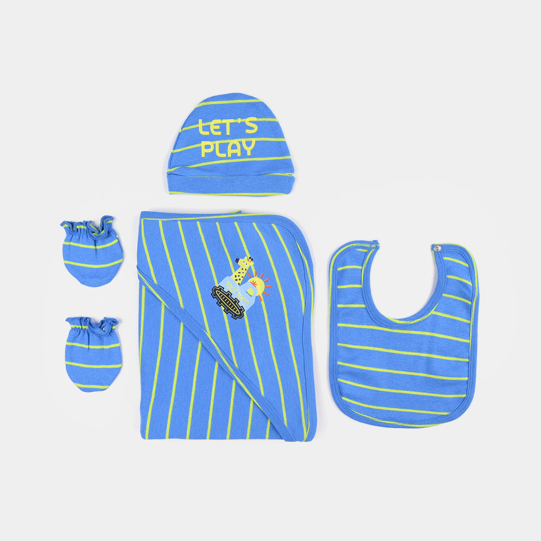 6 Piece Boys Cotton Jersey Set Lets's Play-L.Blue