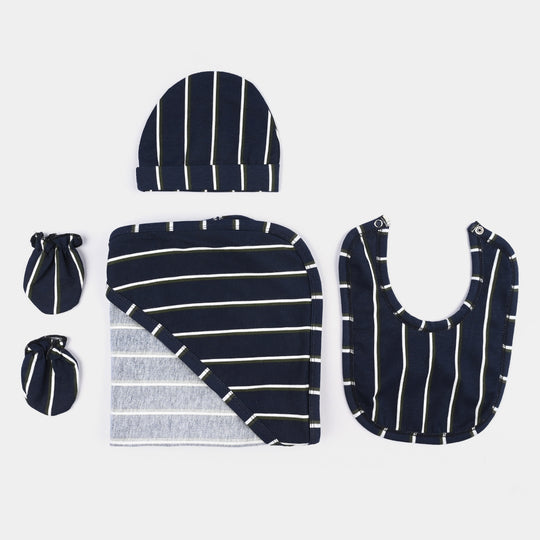 6 Piece Boys Cotton Jersey Set Black Stripe