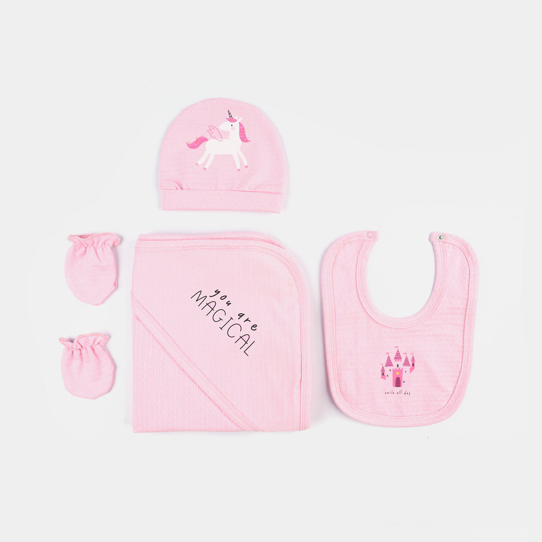 Girls Cotton Jersey Set 6PCs (Magical Unicorn) - Light Pink