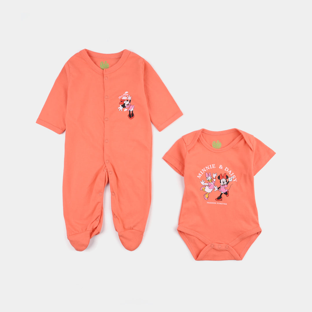 Girls Cotton Jersey Set 6PCs - Orange