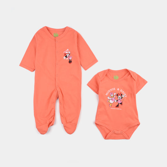 Girls Cotton Jersey Set 6PCs - Orange
