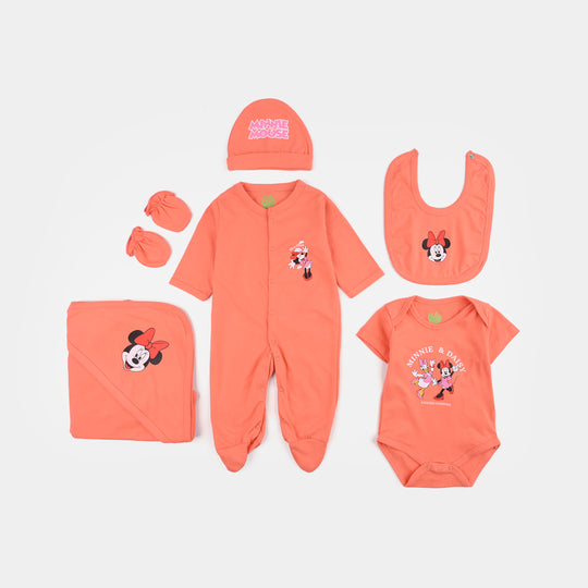 Girls Cotton Jersey Set 6PCs - Orange
