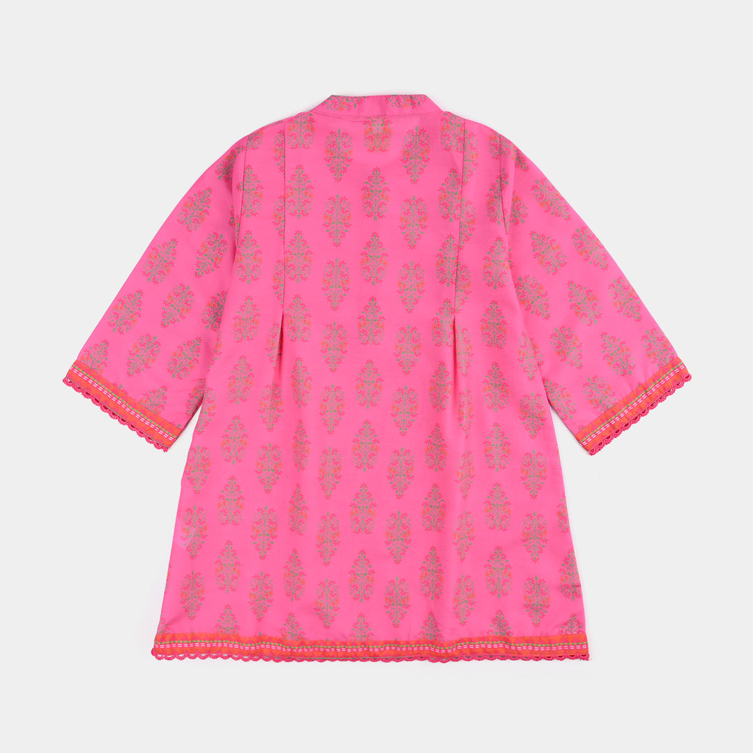 Girls Poly Cambric Printed 2 Pcs Bliss-Pink