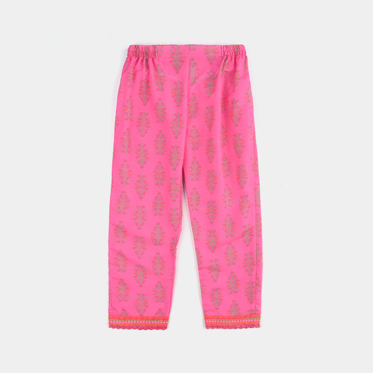 Girls Poly Cambric Printed 2 Pcs Bliss-Pink
