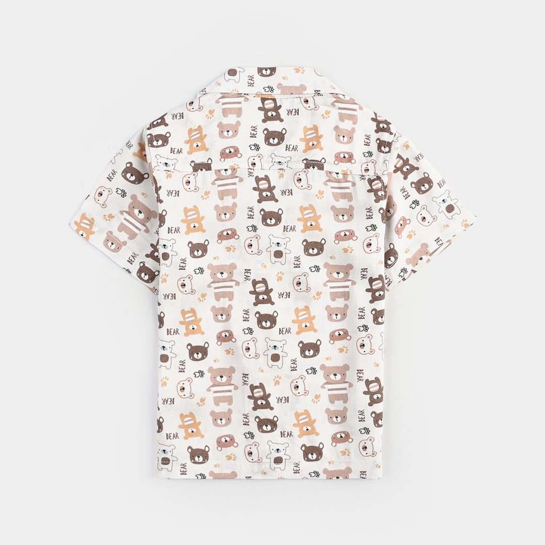 Infant Boys Viscose Nightwear-Bear-Off.White